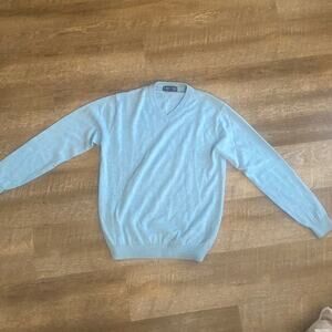100% Merino Wool Light Blue Sweater Size M